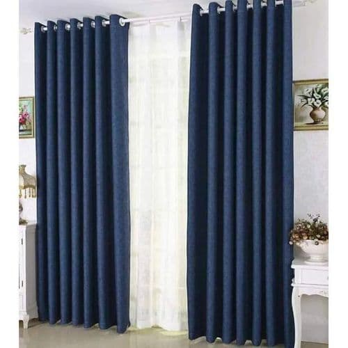 Navy Blue curtain and sheers